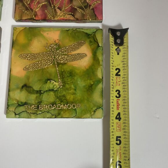 Colorado & The Broadmoor Handpainted By Local Artist Ceramic Coasters Set Of 4 - Picture 2 of 9